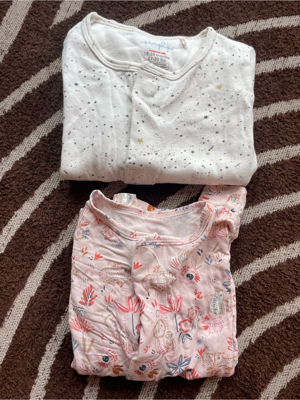 Magnetic Me 18-24 mo Pajama Set - Pink Floral & White Star